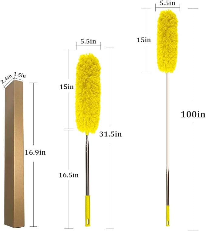 DELUX Microfiber Feather Duster Extendable Cobweb Duster - Image 3