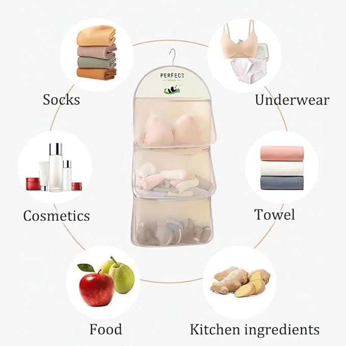 MIUPOO Multi Purpose Multi Layer Mesh Storage Hanging Bag, Hanging Storage - Image 6
