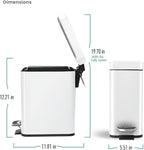 Home Zone Living 2-Pack 1.3 Gallon Small White Bathroom Trash Can - Image 7