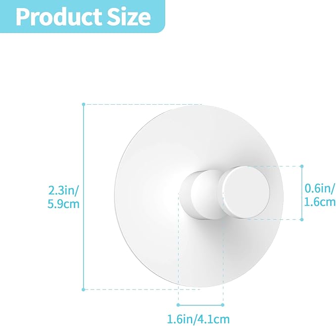 Adhesive Hooks for Walls No Damage 4 PCS, Heavy Duty Aluminum Strong Adhesive - Image 3