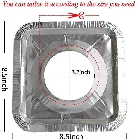 100 Pack Aluminum Foil Square Stove Burner Covers Disposable Heavy Thick - Image 2