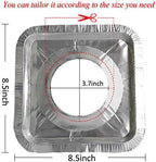 100 Pack Aluminum Foil Square Stove Burner Covers Disposable Heavy Thick - Image 2