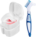 White Denture Bath Case Cup Box Holder Storage Container by KISEER