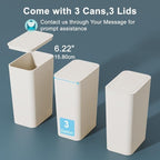 N. NETDOT 3 Pack 3 Gallon Small Trash Can - Image 7