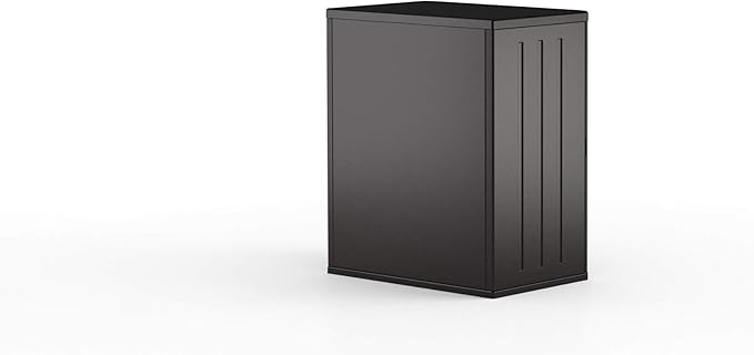 Suncast Heavy-Duty Resin Outdoor Storage Cabinet, 30" W x 20.25" D x 36" H Dark Grey Base Garage Storage Cabinet with Lockable Doors and Metal Reinforced Shelves, Made in The USA - Image 10