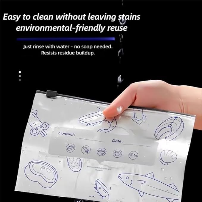 Reusable Aluminum Foil Bags, Freezer Safe & Leak Proof Stand Up Storage Bags - Image 6