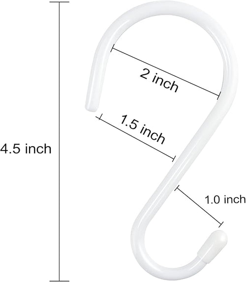 12 Pack 4-1/2 Inch White S Hooks - Image 2