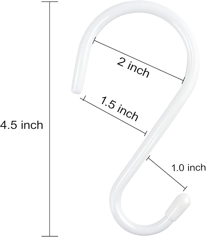 24 Pack 4-1/2 Inch White S Hooks - Image 2