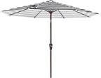 MEWAY 9ft Patio Umbrella Outdoor Table Umbrellas with Push Button Tilt and Crank, Market Umbrella 8 Sturdy Ribs for Deck, Garden, Pool and Backyard, Black-white-striped by MEWAY