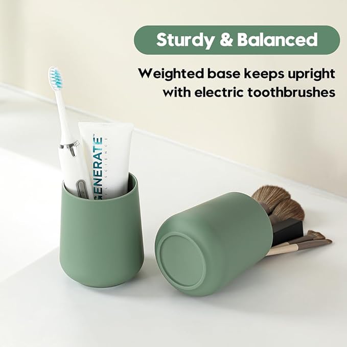 Matte Sage Green Toothbrush Holder - Image 4