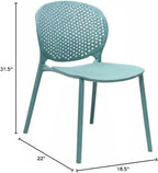 2xhome Set of 4 Patio Dining Chairs | Modern Stackable Outdoor Pool Side Chair | Weather Resistant Plastic for Yard, Porch, Balcony, Kitchen, Teal - Image 3