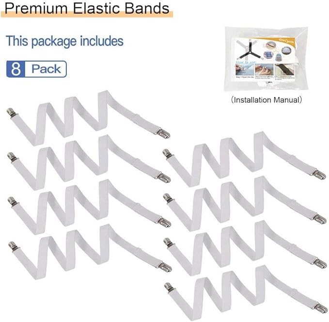 8Pcs Adjustable Bed Sheet Straps Clips, Elastic Mattress Sheet Fasteners Holder - Image 7