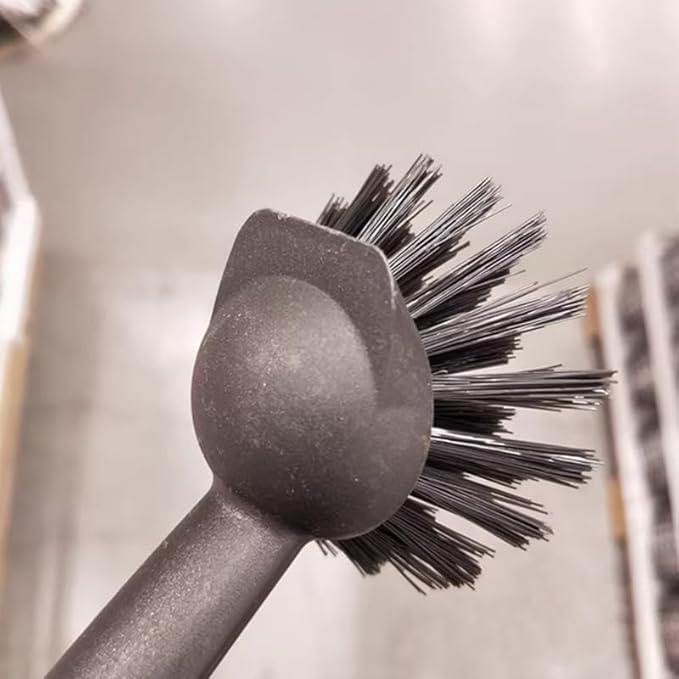 2 Pcs Scrub Brush with Handle 11'' Dish Scrubber Brush Kitchen Sink Brush Black - Image 3