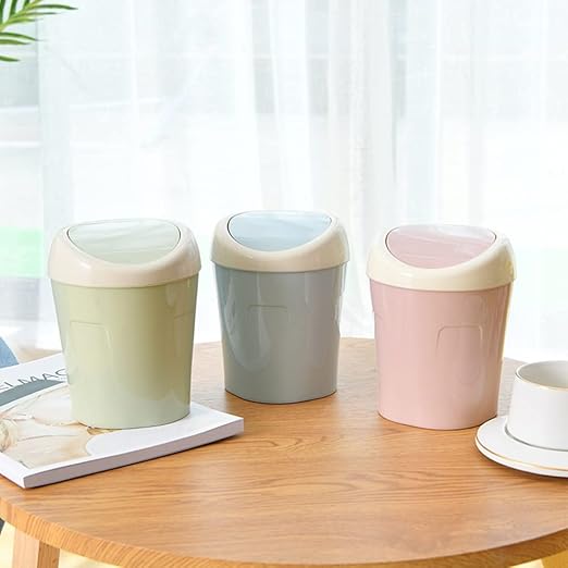 2 Pcs Plastic Mini Wastebasket Trash Can - Image 8