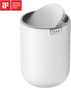 EKO Mini Desk Trash Can with Swing-Top Lid 0.4 Gallon Small Table Round - Image 2
