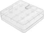 Fielect 4 x 18650 Battery Storage Case Holder Organizer Box Transparent by Fielect