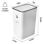 XPIY Trash Can with Lid, 2 Pack 4 Gallons/15 Liters Garbage Can with Press Top - Image 2