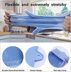 Silicone Dishwashing Gloves, Pet Grooming Rubber Scrubbing - Image 2