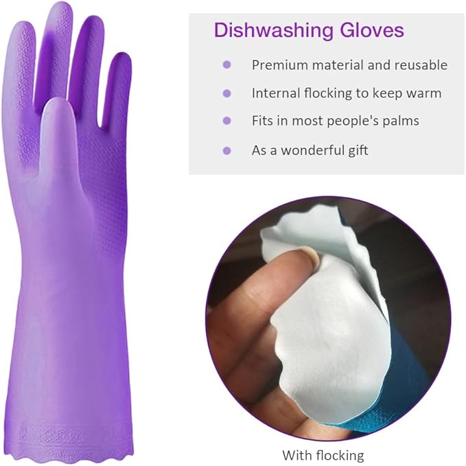 Alimat PluS 4PCS Reusable Cleaning Gloves Latex Free, Dishwashing Gloves - Image 3
