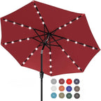 ABCCANOPY Durable Solar Led Patio Umbrellas with 32LED Lights 11FT (Burgundy) - Image 2