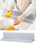 Kitchen Sink Splash Guard 18" Self-Draining Silicone Water Guard by Akrelyan