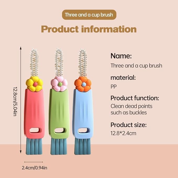 3 in 1 Cup Lid Cleaning Brush, Portable Cup Lid Cleaner - Image 6
