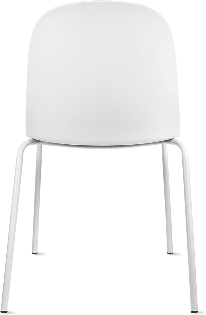 2xhome Modern Stackable Armless Dining Chair | Plastic Shell Seat with Metal Legs | Indoor or Outdoor Use | Home Kitchen Patio (1, White, No Padding) - Image 6