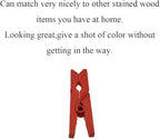 HAHIYO Red Wooden Clothes Pins Clothespins Mini Aviod Fall Apart 1 Inches - Image 4