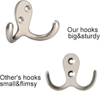 IBosins 8 Pack Heavy Duty Double Prong Coat Hooks Wall Mounted - Image 3
