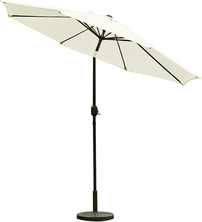 Sunnyglade 9' Patio Umbrella Outdoor Table Umbrella with 8 Sturdy Ribs (Beige) - Image 2
