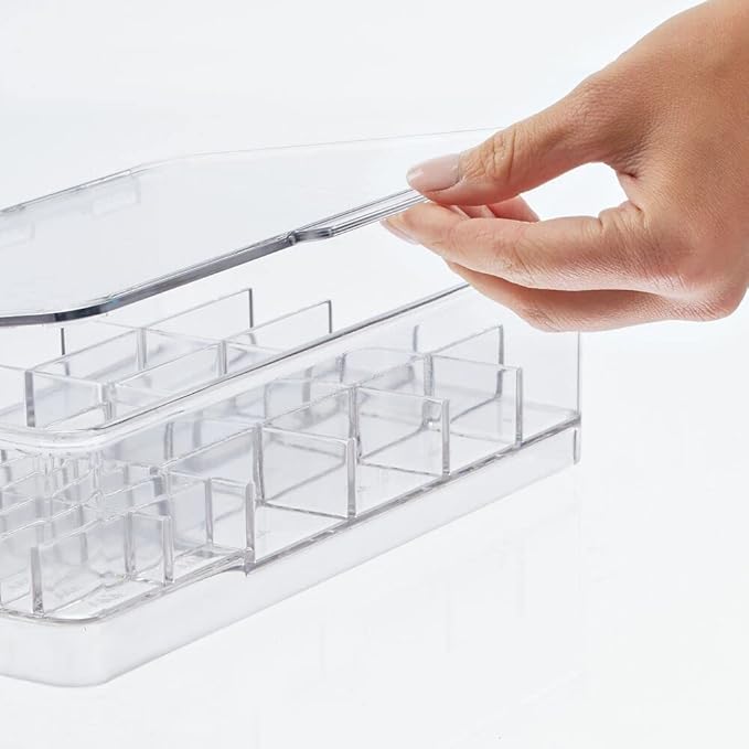 mDesign Plastic Large Stackable Divided Battery Storage Organizer Box - Image 5