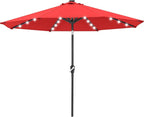 ABCCANOPY Durable Solar Led Patio Umbrellas with 32LED Lights 11FT（Red） by ABCCANOPY