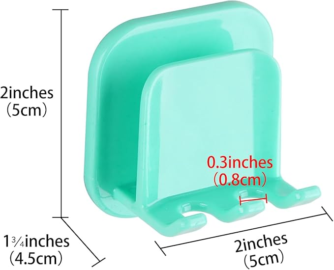 2 PCS Self-Adhesive Toothbrush Holders Wall Mounted, Water Proof Toothbrush Hook - Image 2