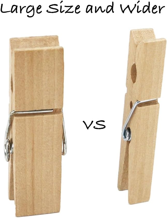 24Pcs Large Wooden ClothesPins, 2.83 inch Long 0.71 inch Wide, Sturdy and Heavy - Image 2