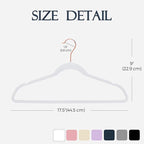 HOUSE DAY White Velvet Hangers 60 Pack, Premium Non-Slip Felt Clothes, Sturdy - Image 7