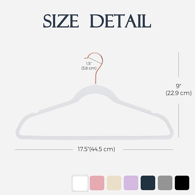 HOUSE DAY White Velvet Hangers 60 Pack, Premium Non-Slip Felt Clothes, Sturdy - Image 7