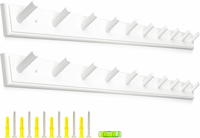 2PCS Coat Rack Wall Mounted, Long 38'' Wooden Wall Coat Hooks by muukinghouse