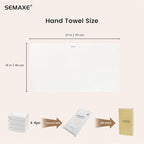 SEMAXE 100% Cotton Hand Towel for Bathroom, Hotel Spa Quality Absorbent Towels - Image 2