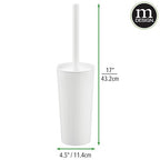 mDesign Metal Freestanding Slim Toilet Bowl Brush and Holder + Rectangle Narrow - Image 4