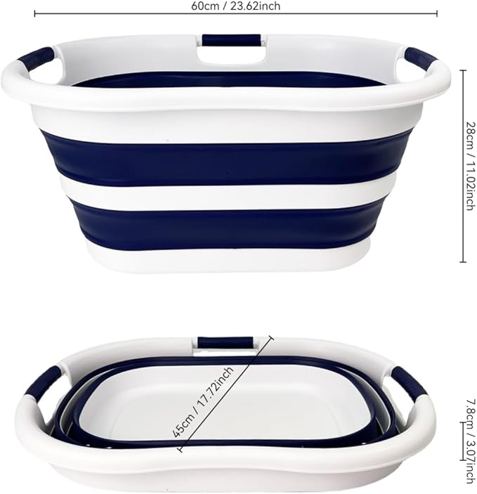 SAMMART 40L Set of 2 Collapsible Plastic Laundry Hamper - Image 9