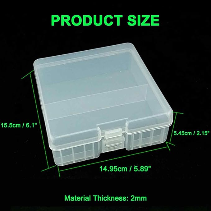 Fielect 100 x AA Battery Storage Case Holder Organizer Box Transparent - Image 2