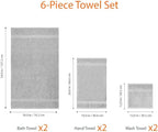 Amazon Basics 6-Piece Fade-Resistant 100% Cotton Towel Set - Image 7