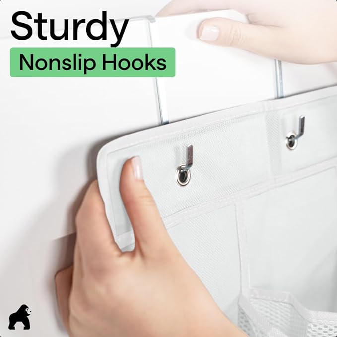 GORILLA GRIP Over the Door Shoe Organizer, 24 Extra Large Breathable Mesh - Image 9
