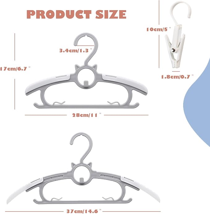 Baby Nursery Closet Hangers, Non-Slip and Extendable Laundry Infant Pant Hanger - Image 2