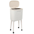 XPIY 4 Gallon Trash Can with Wheels and Lid, Modern Narrow Garbage Can with by XIPY