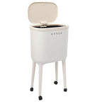 XPIY 4 Gallon Trash Can with Wheels and Lid, Modern Narrow Garbage Can with by XIPY