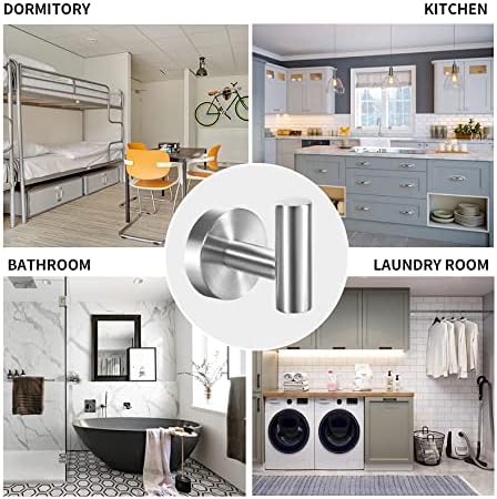 Vuzvuv 2-Pack Silver Brushed Nickel Towel Hooks, SUS304 Stainless Steel - Image 4