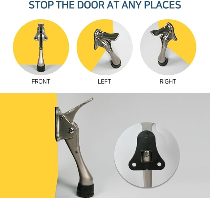 One Touch Kickdown Door Stopper, Door Holder, Heavy Duty Door Stops, Bottom of - Image 7