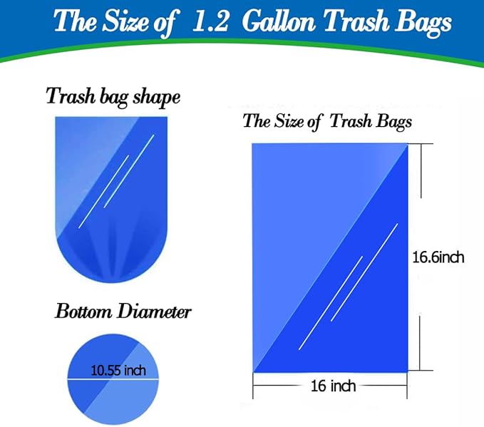 1.2 gallon trash can liners, Small clear Garbage Bags 300, Extra Strong 1.2 Gal - Image 2