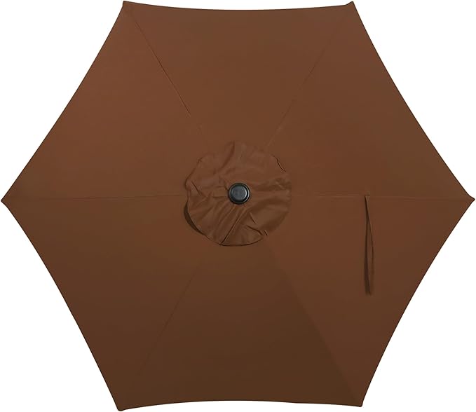 Blissun 7.5 ft Patio Umbrella, Yard Umbrella, Outdoor Market Umbrella with Push Button Tilt Crank, Brown - Image 4